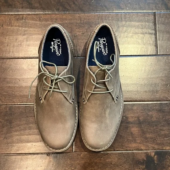 Penguin Men's Brown Leather Shoes size 10.5 - Picture 3 of 8